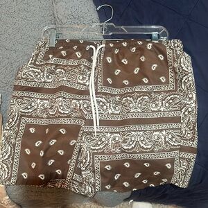 Bandana print shorts.